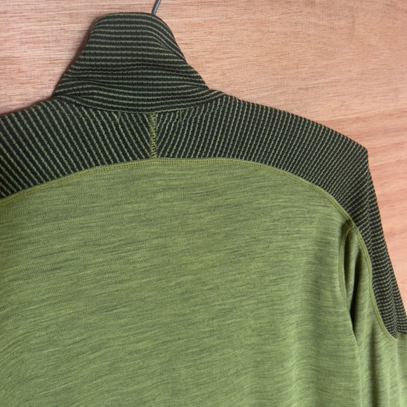 Smartwool 100% merino wool long sleeve 1/2 zip sweater men's L green thumbhole - Picture 5 of 8